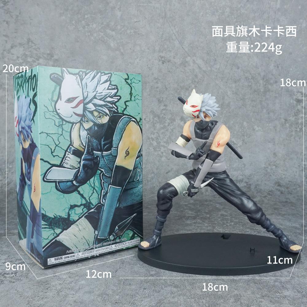 18 см Аниме Наруто Ураганные Хроники Хатаке Какаши Маска Кунай Костюм Модель Игрушка Коллекция Подарок Фигурка Действия Для Детей ПВХ