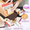 DIY Soap Making Mold Kit with Wood Box Adjustable Wavy & Straight Scraper Rectangle Wood Box Homemade Pastry Mold for Housewife