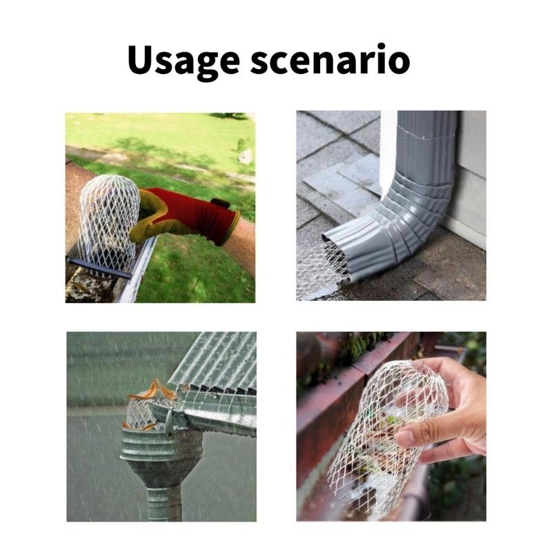 Metal Meshes Roof Gutters Filters Aluminum Gutters Guard Strainer Stop Leaf Blockage Drain Pipe Cover Spouting Filter Caps