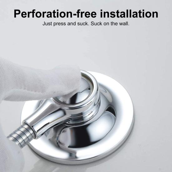 Shower Head Holder Suction Cup Bracket 360 Degree Rotation Adjustable Angle Shower Bracket Strong Adsorption Easy Install Shower Wall Mount