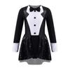 Kids Girls Halloween Cosplay Circus Ringmaster Dress Up Costume Sequins Jazz Dance Wear Leotard Dress