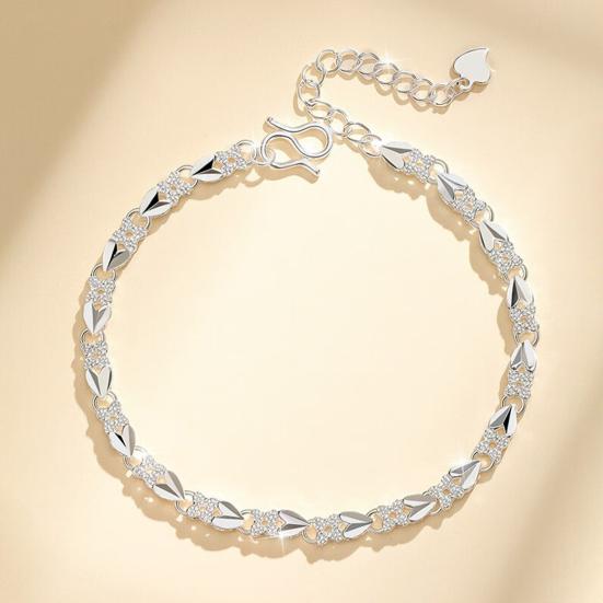 Женский браслет Lucky Clover Heart Shape Регулируемая длина браслета Гладкая поверхность Юбилей День рождения Рождественский браслет