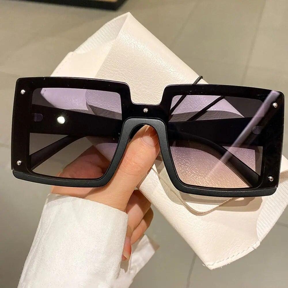 Oversize Square Men Women Sunglasses Fashion Vintage Mirror Shades Eyewear Luxury Designer UV400 Goggle Sun Glasses