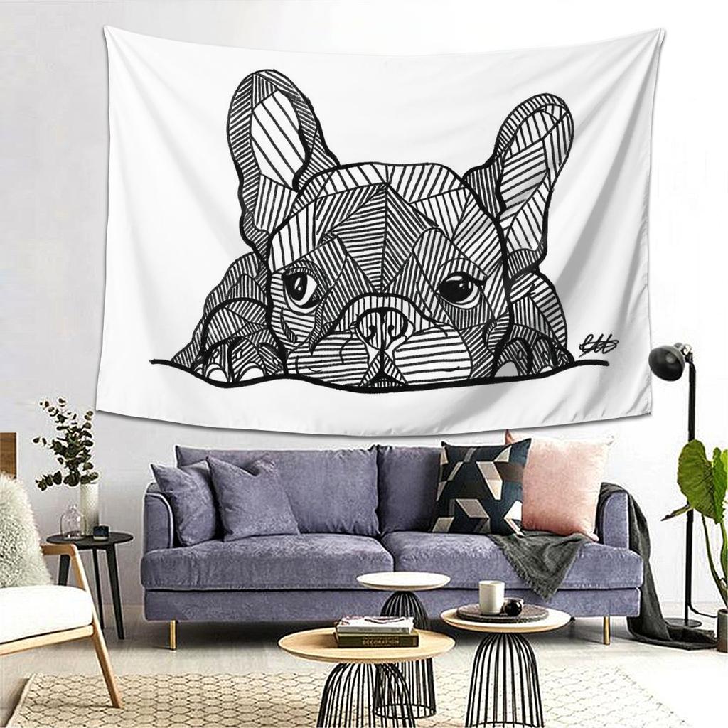 French Bulldog Puppy Tapestry Decor Art Aesthetic Tapestries for Living Room Bedroom Home Wall Cloth Wall Hanging