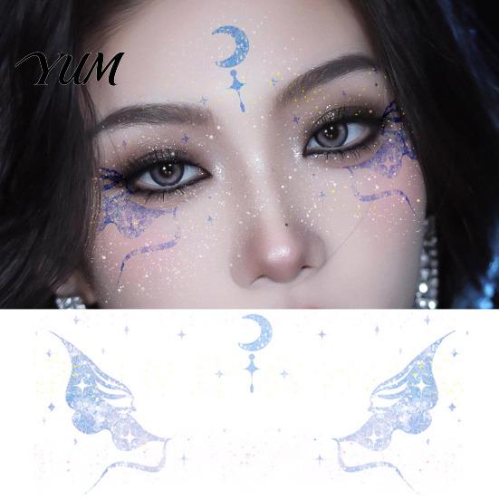 Halloween Face Decoration Glitter Butterfly Stickers, Waterproof Temporary Tattoos for Festival Party Stage Creative Decor Makeup, Easy Application