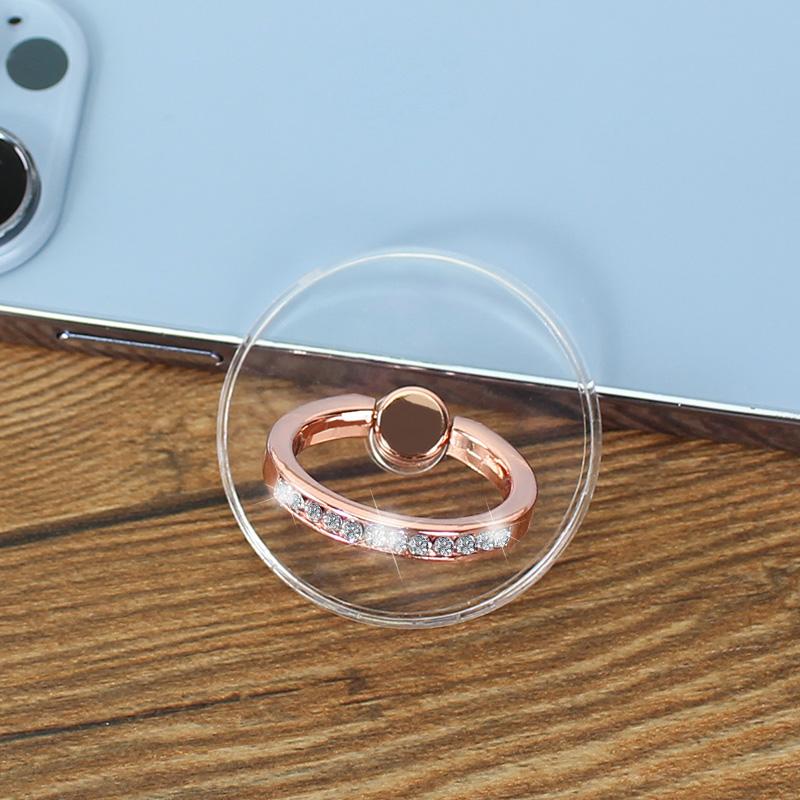 Роскошный прозрачный вращающийся на 360° держатель-кольцо для мобильного телефона с подставкой для iPhone, iPad и планшетов - Доступен в прозрачном, золотом, розовом золоте и черном цвете