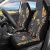 Чехлы на сиденья автомобиля Bulopur Black Boho Цветочные, Только для передних сидений, для женщин и мужчин, с карманом-органайзером, для автомобилей, внедорожников, грузовиков, седанов