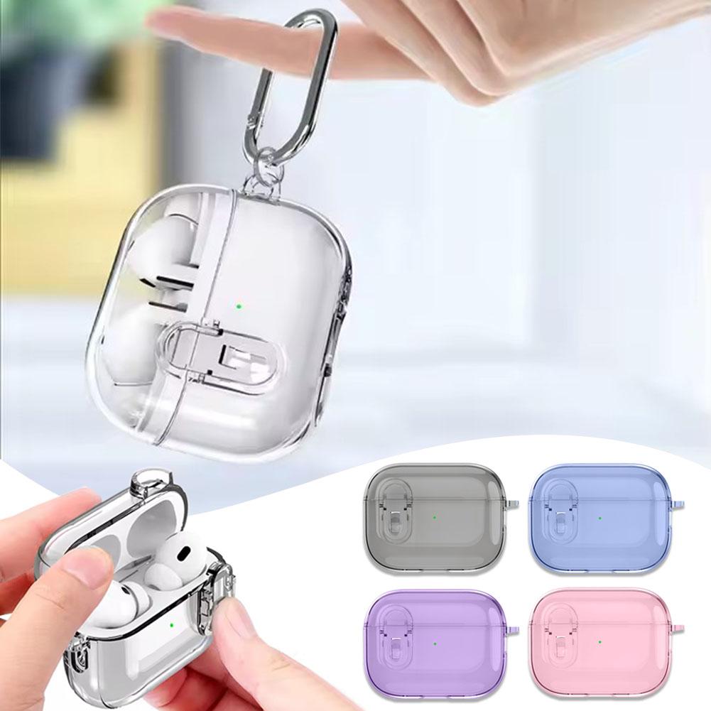 For Airpods4 Generation For Apple Ear Shell Simple Case Buckle For AirPods Anti-fall Transparen Q2B0