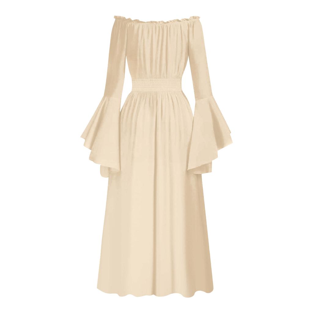 Women's Sexy Retro Halloween Gothic Suspender Hip-wrapped Gothic Trumpet Sleeve Sexy Dress