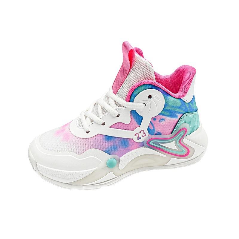 Детские баскетбольные кроссовки Мальчиковые весенне-летние новые сетчатые дышащие спортивные кроссовки для девочек Износостойкие практичные нескользящие кроссовки