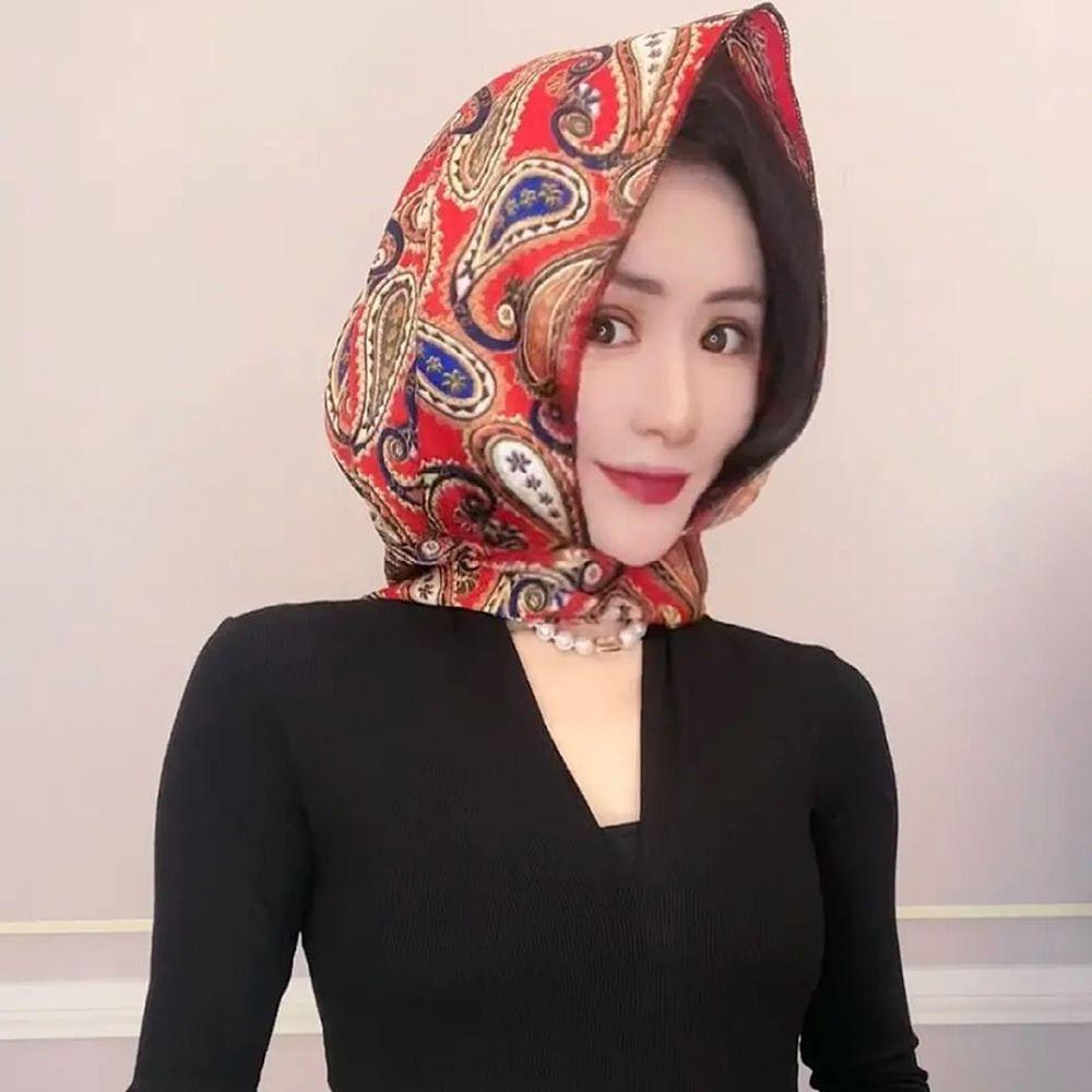Women Islamic Hat Simulation Silk Muslim Turban Headscarf Baotou Hat Hijab Cap