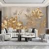 Современные 3d обои Light Luxury 3d Golden Flower Mural Гостиная Спальня Диван Настенные фрески Домашний декор