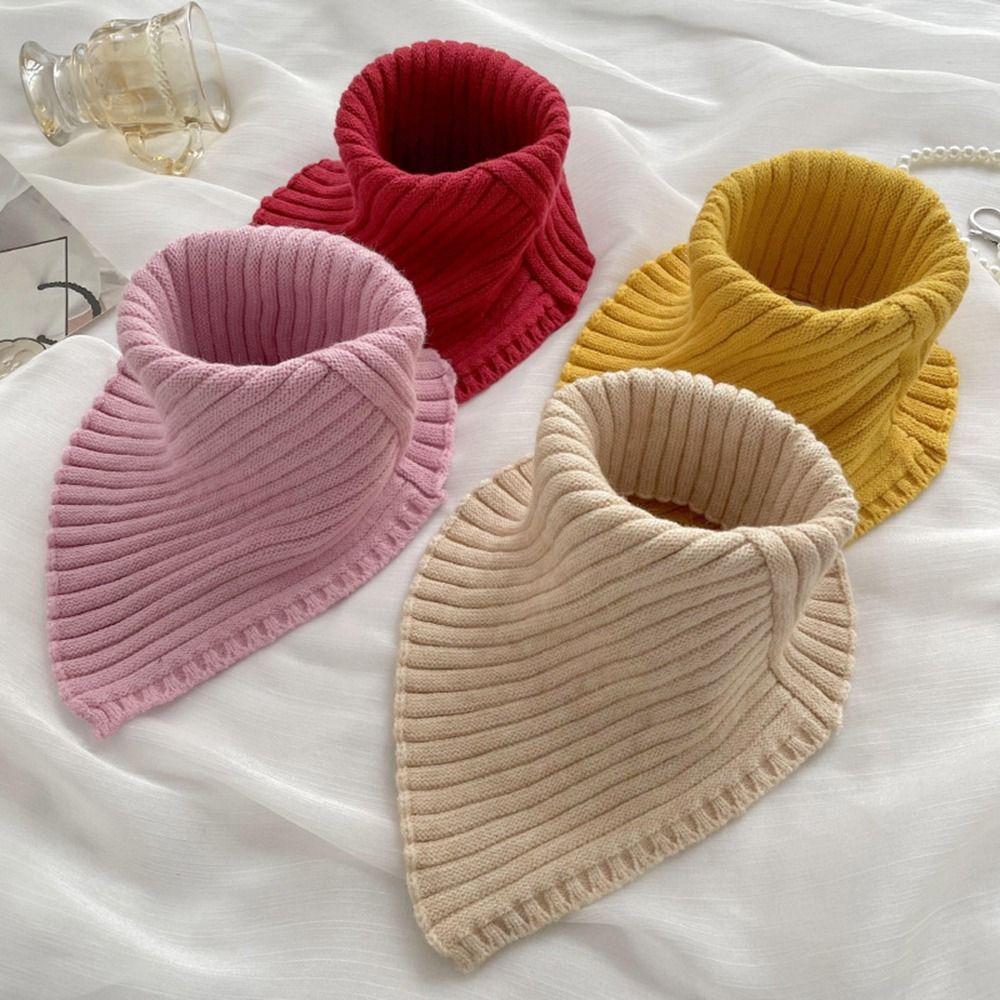 High Collar Warm Scarf Knitted Fake Collar Turtleneck Scarf Korean Style Scarves Female Wool Scarf