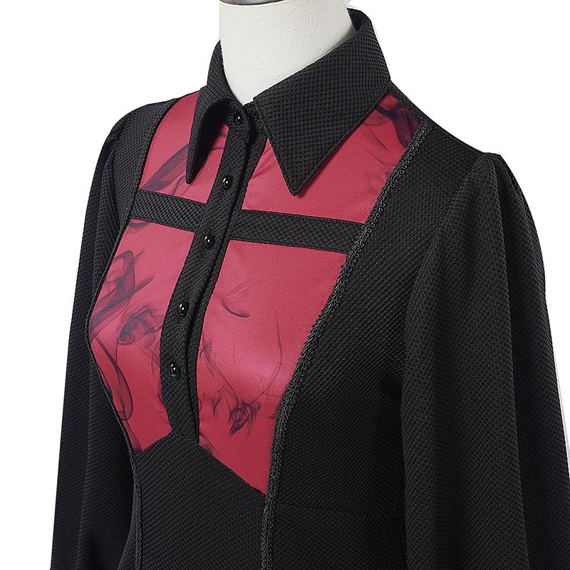 Новое готическое средневековое платье в черном и красном цвете, викторианское платье-корсет в стиле вампира, ренессансный панк, юбка-бюстье на шнуровке в викторианском готическом стиле