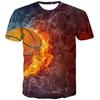 Basketball Sports T-shirt 3D Print Playground Outdoor Round Neck T Shirts Daily Casual Fashion Hobbies Cool Pattern Tee Tops