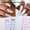 Gradient French Nail Art Stickers - Crescent Smile Line Decals for Classic French Designs