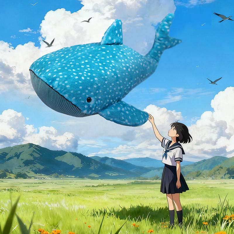 1 шт. Аниме китовая акула, мягкая набивная подушка, успокаивающая плюшевая игрушка, милая плюшевая кукла животного, декор комнаты, индивидуальный подарок на праздник