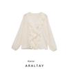 Araltay New Arrival Fashion Style Women's Clothing Fashion All-Match Laminated Decoration V Neck Long Sleeve Shirt Top 2548053
