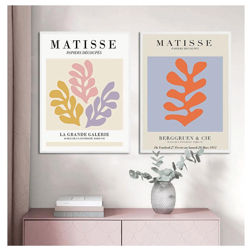 Линии стены искусства холст картины плакаты на скандинавскую тему и принты настенные панно для декора гостиной классический Матисс абстрактные листья