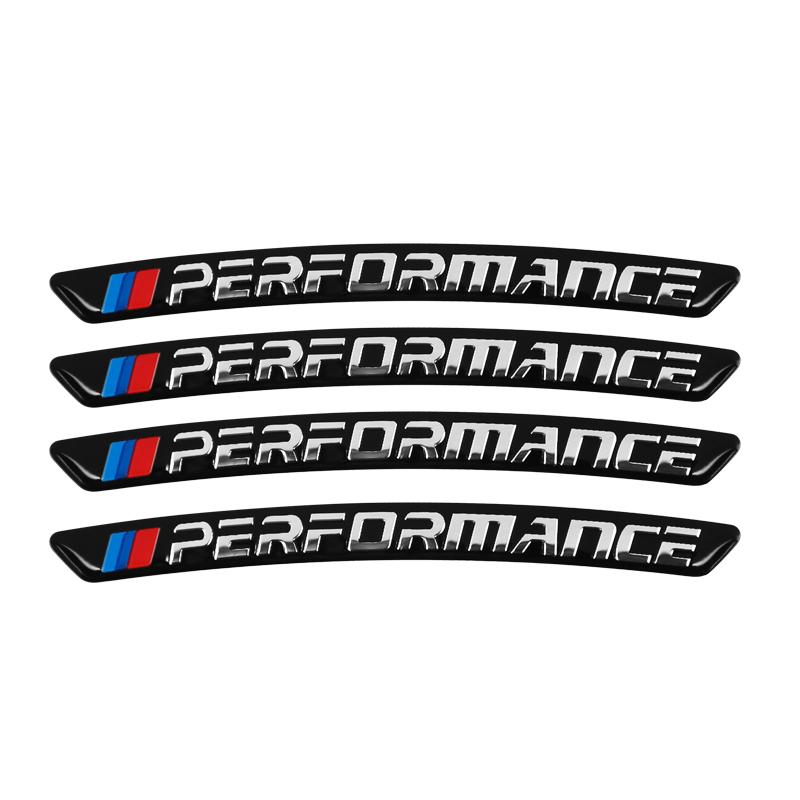 4Pcs Wheel Metal Stickers Hub Decorative Strip For BMW Performance F30 F10 E90 F20 E46 E60 E70 E39 E36 E87 X7 E92 E91 E28 X3 SK8