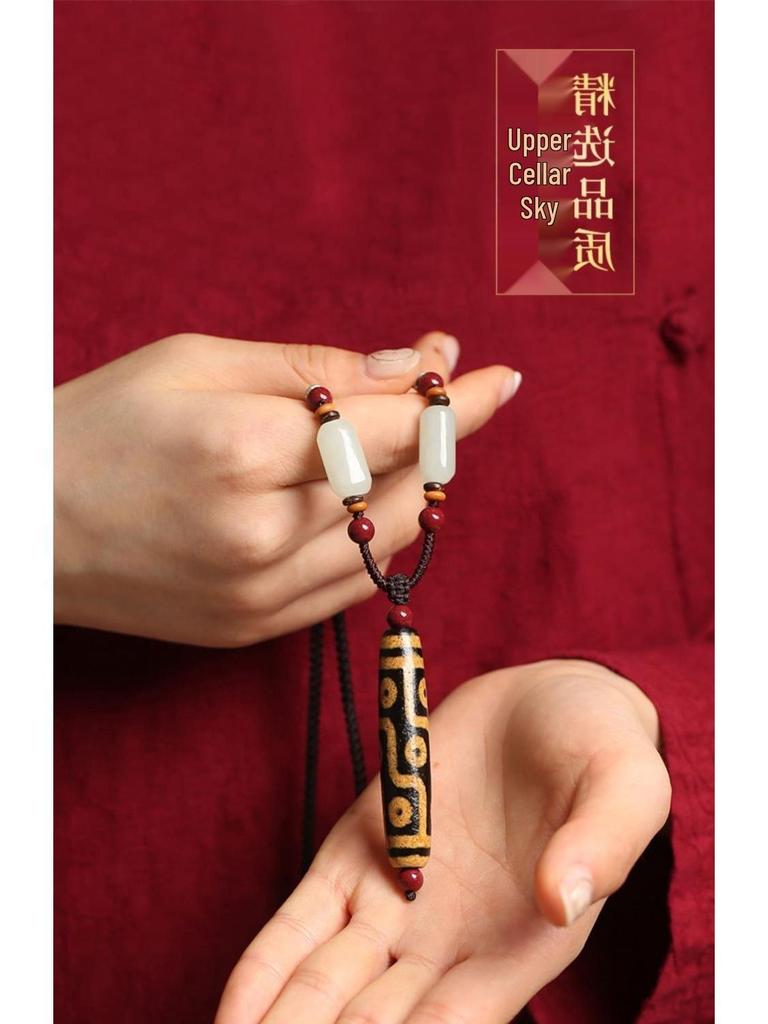 Тибетский бусина Дзи с девятью глазами, ретро этническое ожерелье