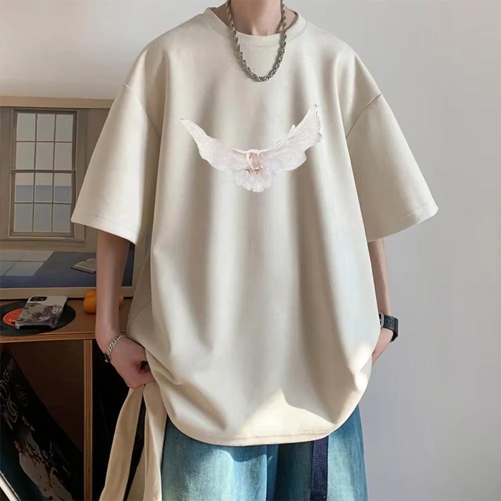 Kanye То же Коричневый Роскошная Замшевая Футболка Мужская Мода Мужская Летняя Футболка с Рисунком Мужская Одежда