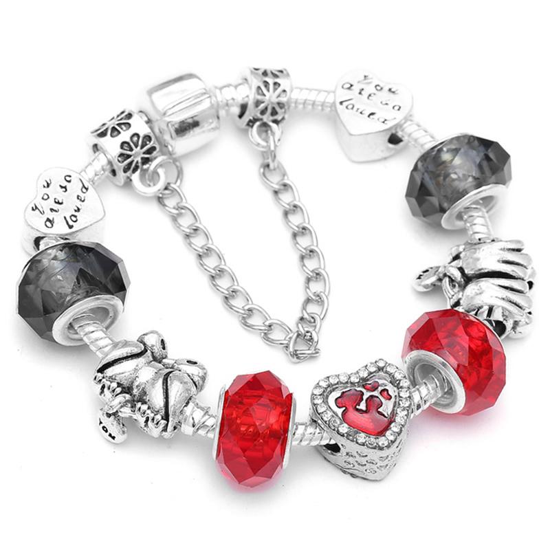 Милые мультяшные браслеты с эмалевыми бусами в виде мышей подходят для европейского оригинального браслета для детей