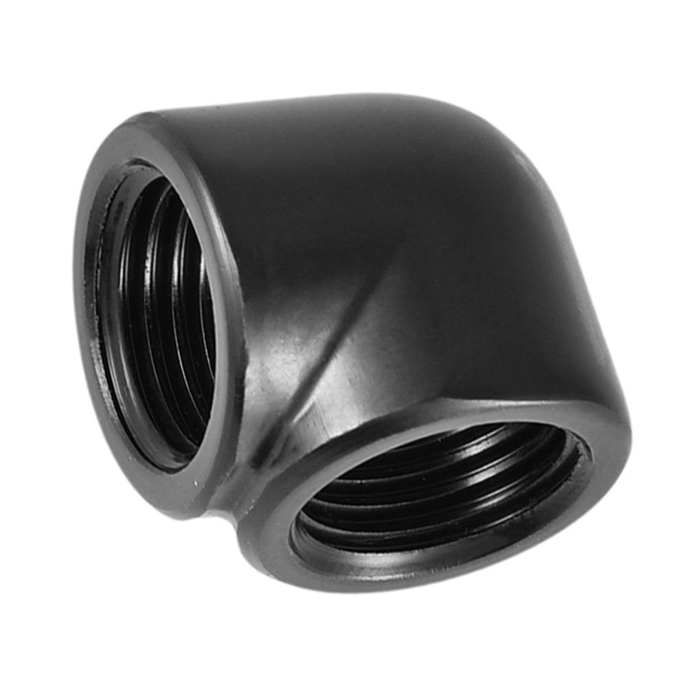 2PCS 90 Degree G1/4 Thread Adapter Double Internal Thread Black/Silver/White Water Cooling Fitting PC Water Cooling Rigid Tubing