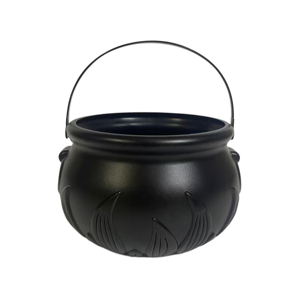 Украшение для вечеринки в честь Хэллоуина Ведьма с легким горшком и туманом Украшение пластиковой чаши Украшение ведра для конфет