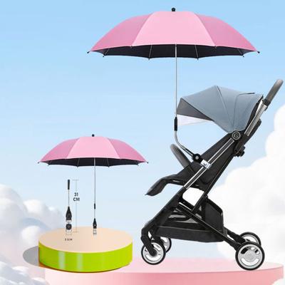Зонт для детской коляски с зажимом UPF 50+ Защита от солнца и УФ-излучения Регулируемый водонепроницаемый ветрозащитный универсальный наружный зонтик для коляски с защитой от УФ-излучения