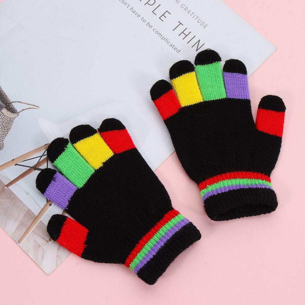 Детские аксессуары Акрил для детей Противоскользящие варежки с закрытыми пальцами Зимние перчатки Вязаные перчатки