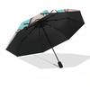 Kawaii Cat, Ice Cream DreamThemed Automatic Opening and Closing umbrella 8 Ribs, Suitable for Leisure and Going Out, Outdoor Accessory, Go
