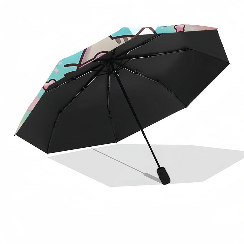 Kawaii Cat, Ice Cream DreamThemed Automatic Opening and Closing umbrella 8 Ribs, Suitable for Leisure and Going Out, Outdoor Accessory, Go