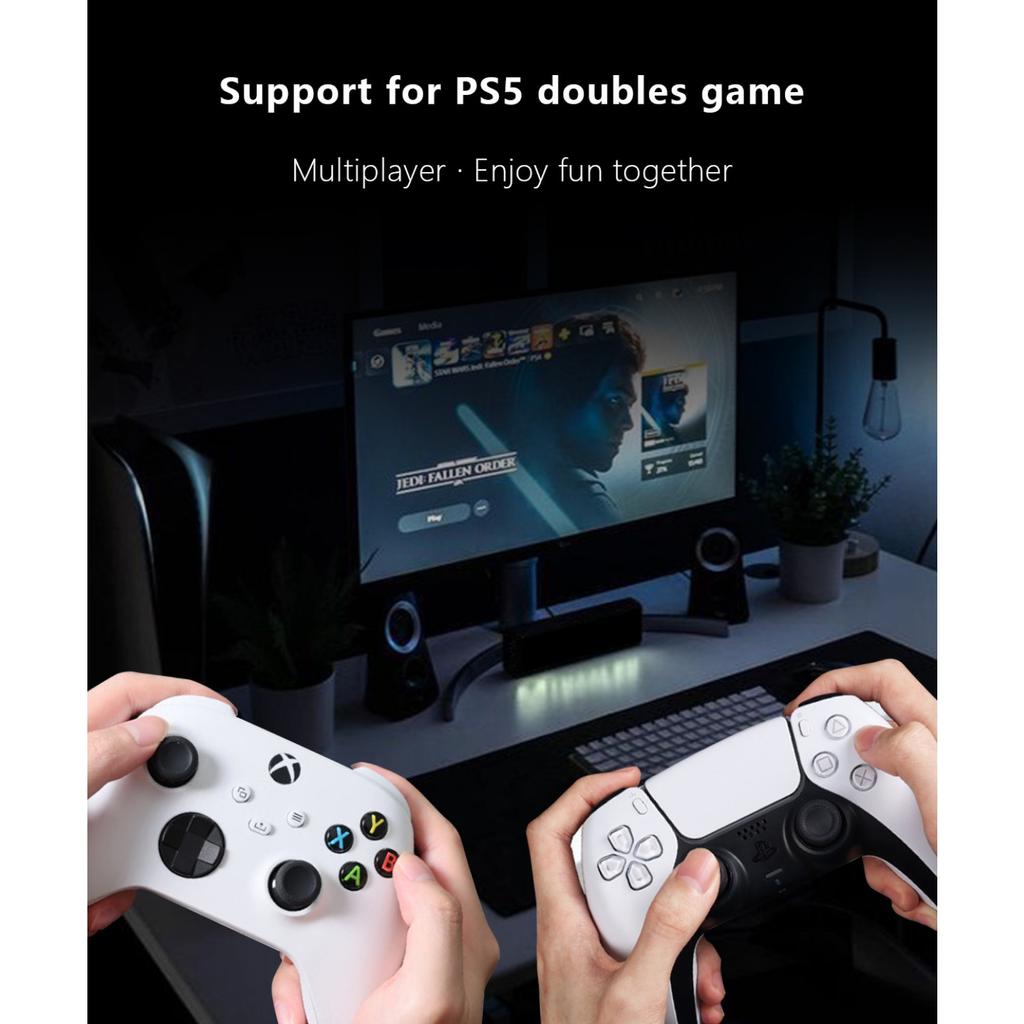 P5 Mate USB Adapter for PS5/PS5 Slim Gaming Converter Accessories Multiplayer Games,Low Latency,Support Multiple Controllers/Peripherals/Headsets/etc.