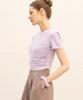 FORMATIVE Overlap Shirred Short Sleeve Fmst404_Powder Lilac
