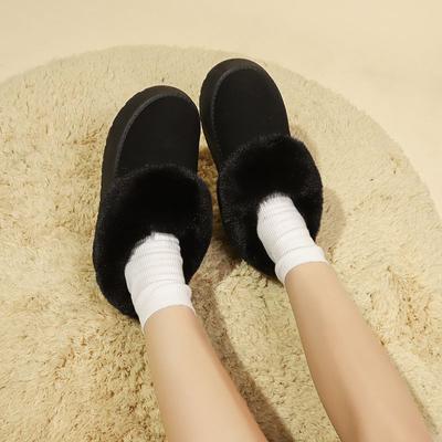 Теплые флисовые толстые шерстяные ботинки на толстой подошве, новые короткие зимние сапоги, женские большие хлопковые ботинки