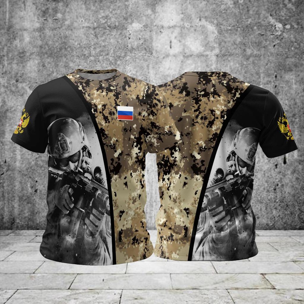 Мужские футболки Россия 3d Футболка с коротким рукавом с российским флагом для мужчин Футболки оверсайз Мужская одежда Летние повседневные спортивные топы