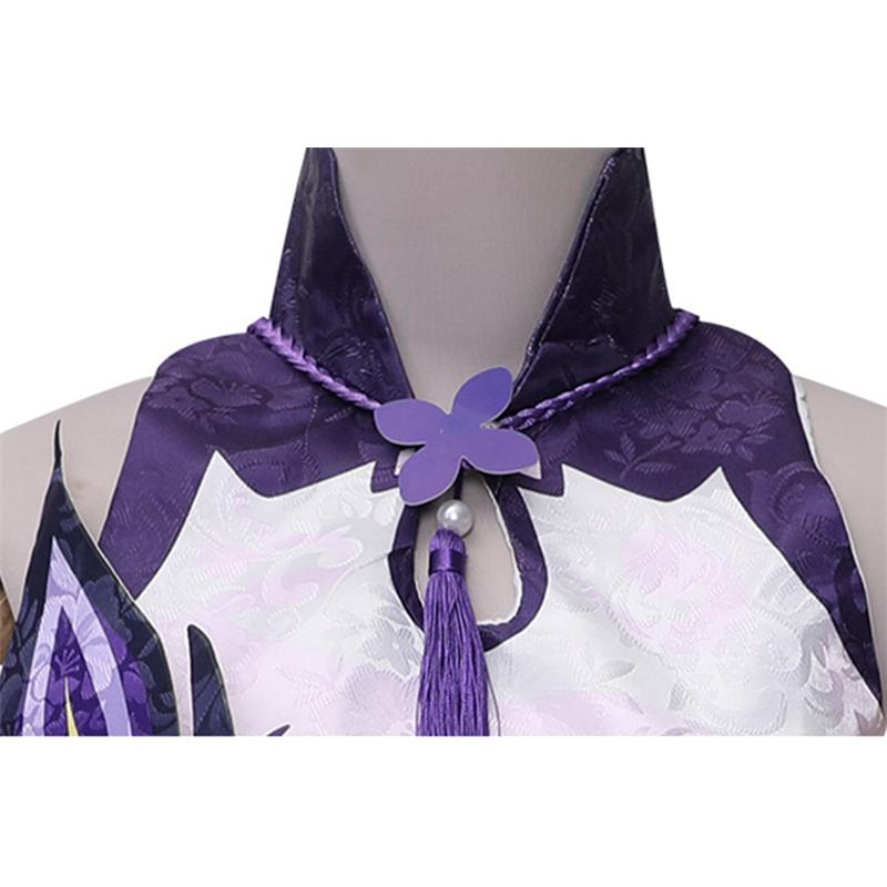 Keqing Косплей Игра Косплей Костюм Платье Униформа Парик Костюм Хэллоуин Вечеринка Одежда для Женщин Детей