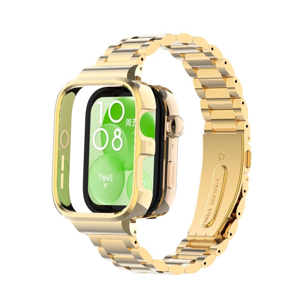 Защитный чехол из нержавеющей стали для смарт-часов Huawei Watch Fit 3, металлический браслет для huawei watch fit3 Band+Protect Cover