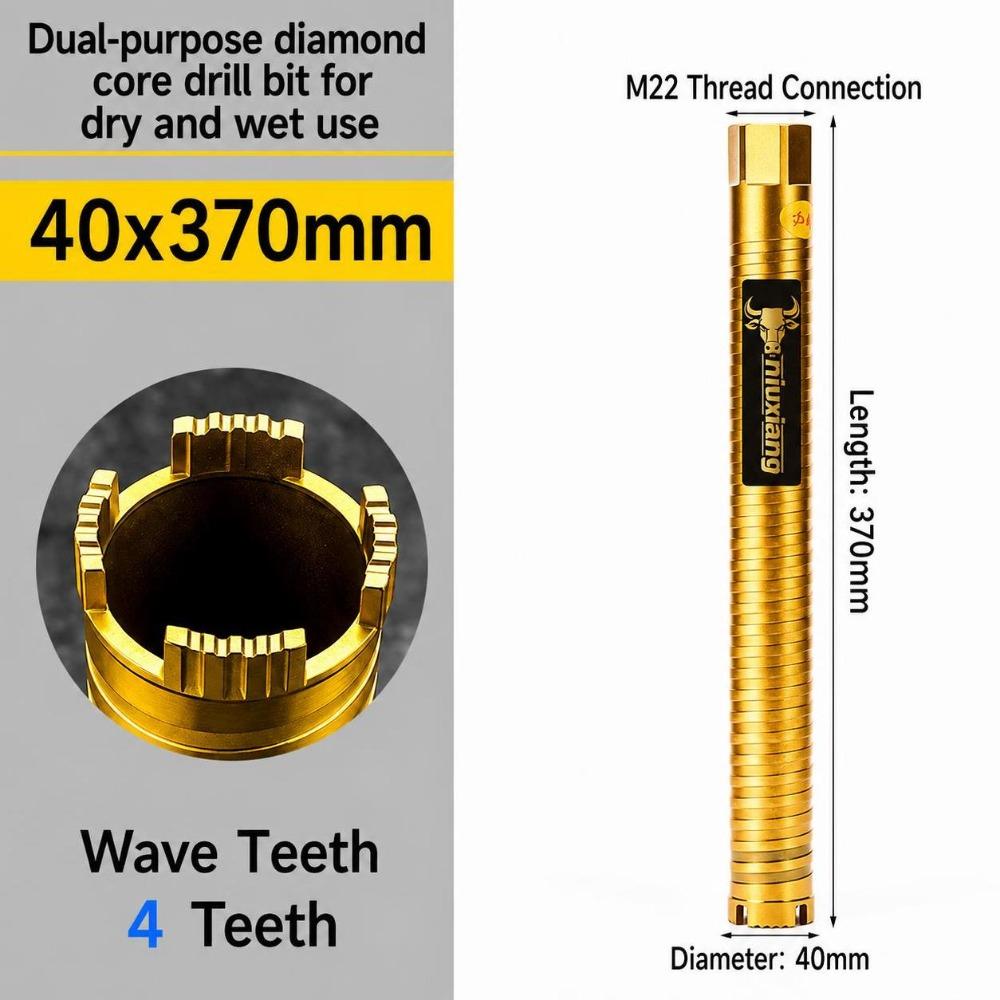 Wet Dry Drilling Diamond Core Drill Bit Wave Tooth Masonry Core Drill Bit Masonry Hole Cutting