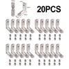 20pcs L-Shaped Corner Brackets Metal Corner Braces Shelf Bracket Fixing Connector Right Angle Corners Brace Furniture Hardware