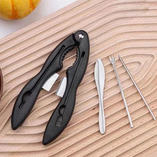 Crab Peeling Tool Efficient Crab Cracker Tool Set Multifunctional Stainless Steel Lobster Cracker for Home Kitchen
