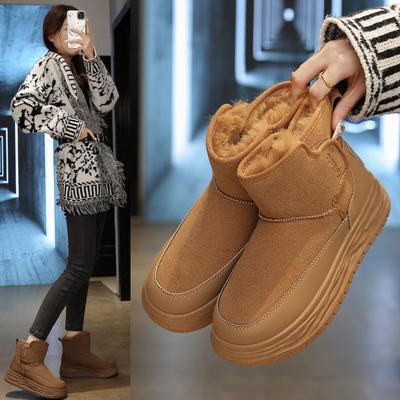 Женские зимние ботинки 2025 новая модная универсальная бархатная утолщенная теплая обувь Мартин хлопковая обувь повседневная обувь 8080