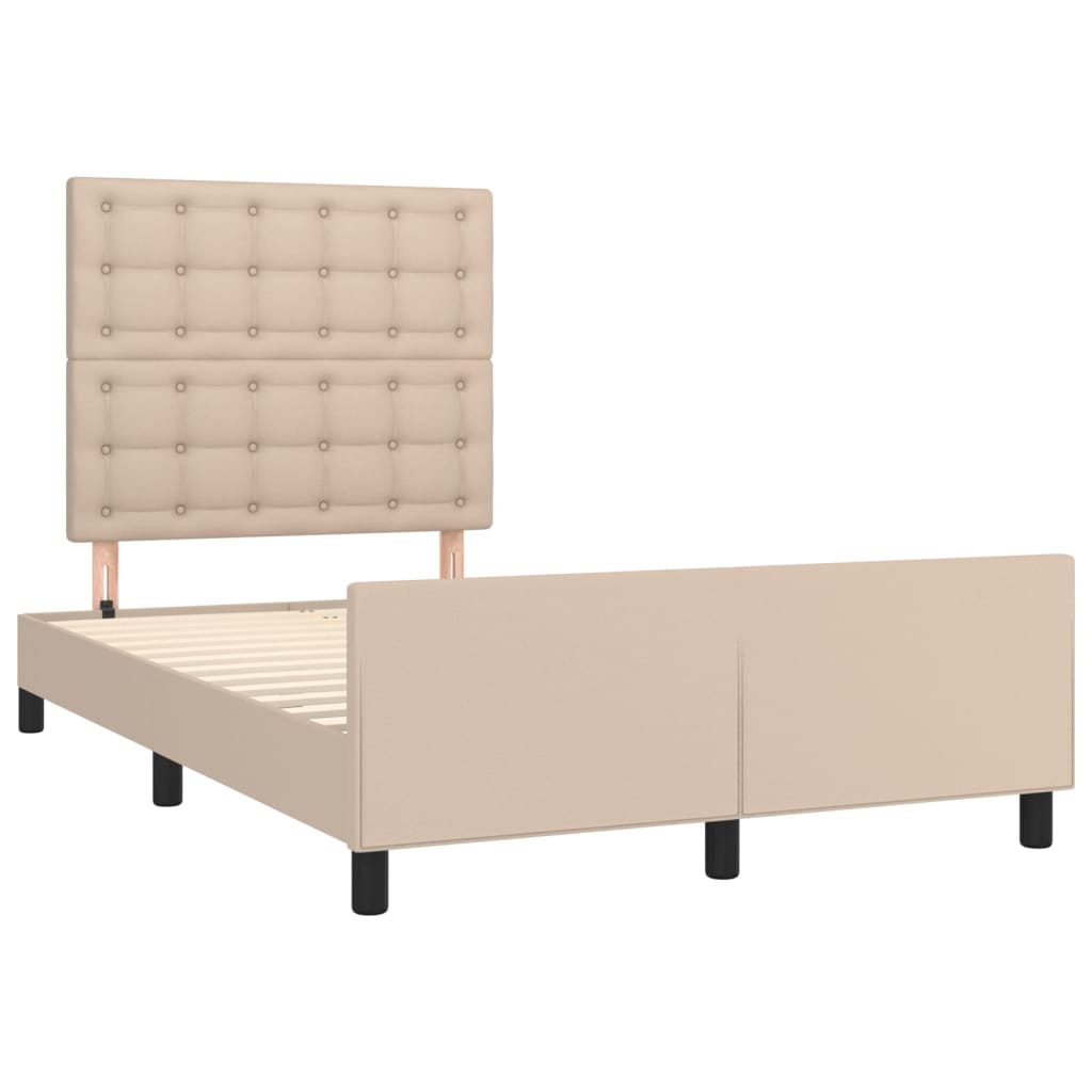 Bed Frame with Headboard Cappuccino Brown 120 x 200 cm Faux Leather