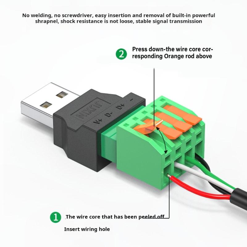 Без пайки Требуется USB 2.0 Папа Мама Разъем Быстрозажимной Тип Терминала Для Ремонта Кабеля Мыши Клавиатуры