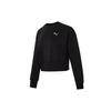 Her Crew Tr Solid Color Sports Casual Short Sleeve Pullover Sweatshirt Women Sweatshirt Black 676652-01