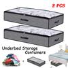 2x Underbed Storage Bag Duvet Pillow Clothes Bedding Organiser Bag Easy Zip Box