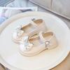 Girls Leather Shoes for Party Wedding Children Princess Shoes with Bow-knot Elegant Kids Pearls Rhinestone Mary Janes Shoes