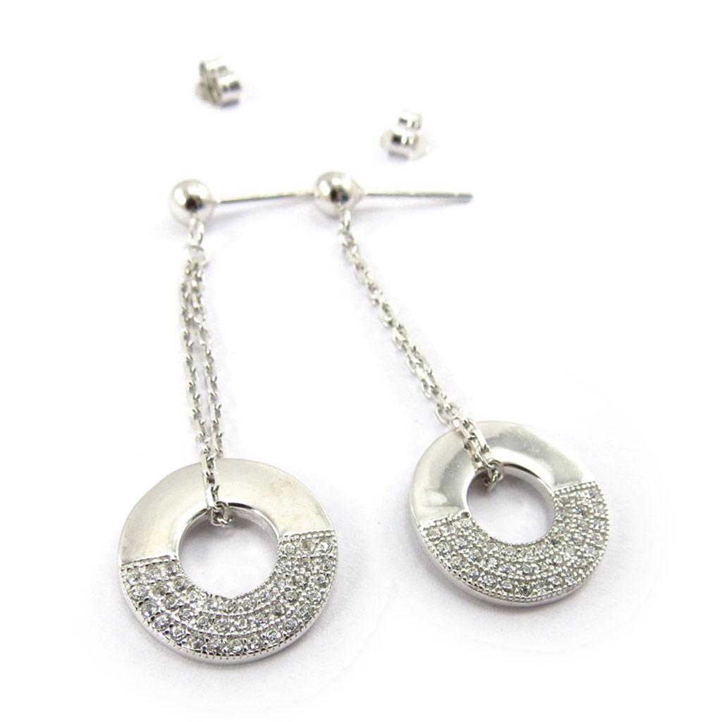Les Trésors De Lily [K1371] - White 'Goddess' Silver Earrings
