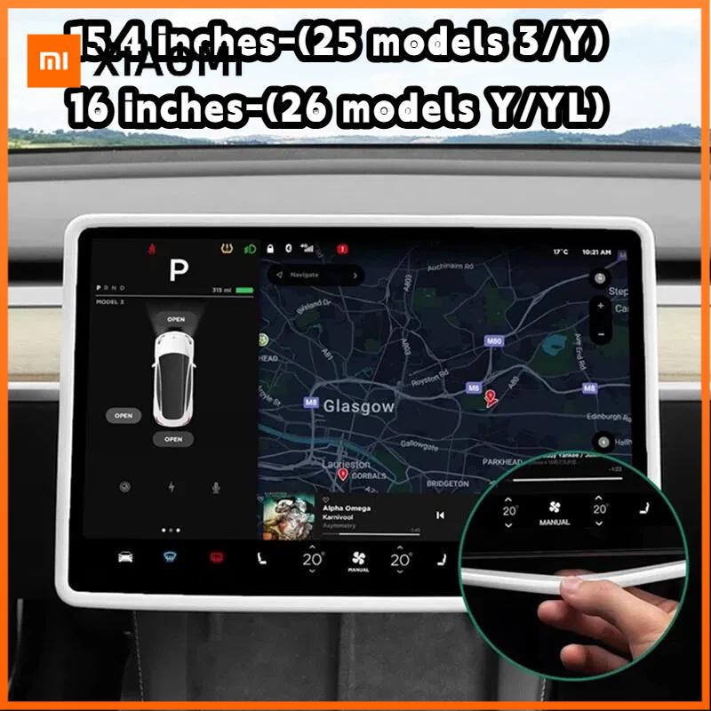 Xiaomi For Tesla Model 3/Y/YL Silicone Protective Frame Edge Cover Central Control Display Navigation Screen Protector Car Accessories